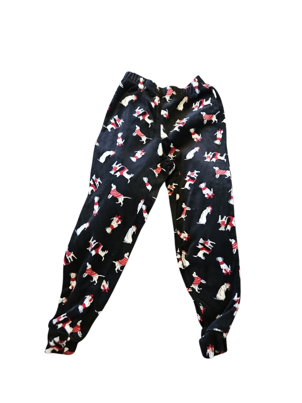 Kids Black Dog-Print Pajama Pants - Cozy Sleepwear Size 6